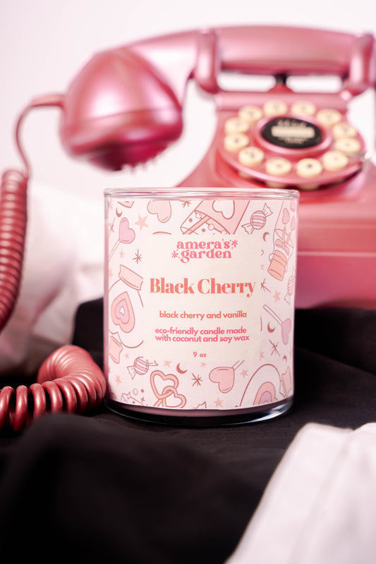 Black Cherry Soy Candle – Berry Romance with Vanilla Spice