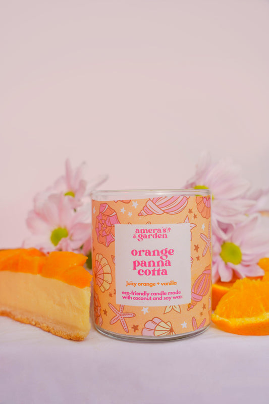 Orange Panna Cotta Soy Candle – Parisian Citrus & Tropical Floral Escape