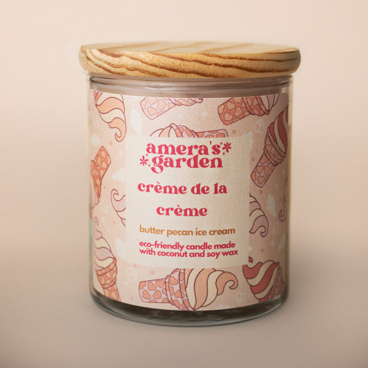 Crème de la Crème Soy Candle – Butter Pecan Ice Cream Indulgence